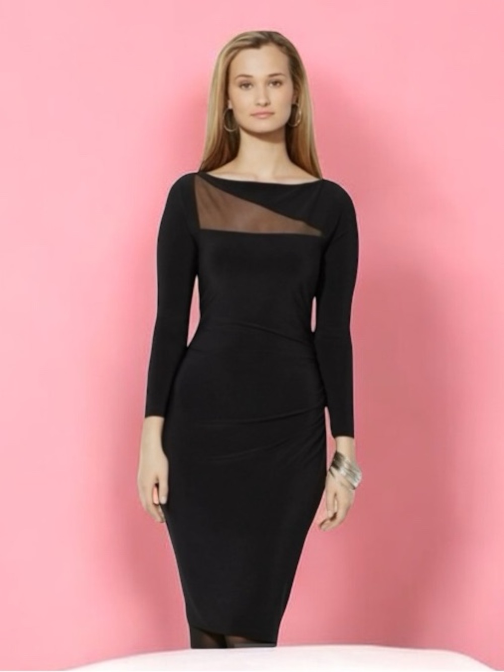 Ralph Lauren Black Bodycon Long Sleeve Sheath Dress